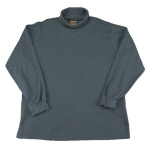 Woolrich Turtleneck Long Sleeve Men's XL 46" Vintage Made In USA Blue / Gray 90s